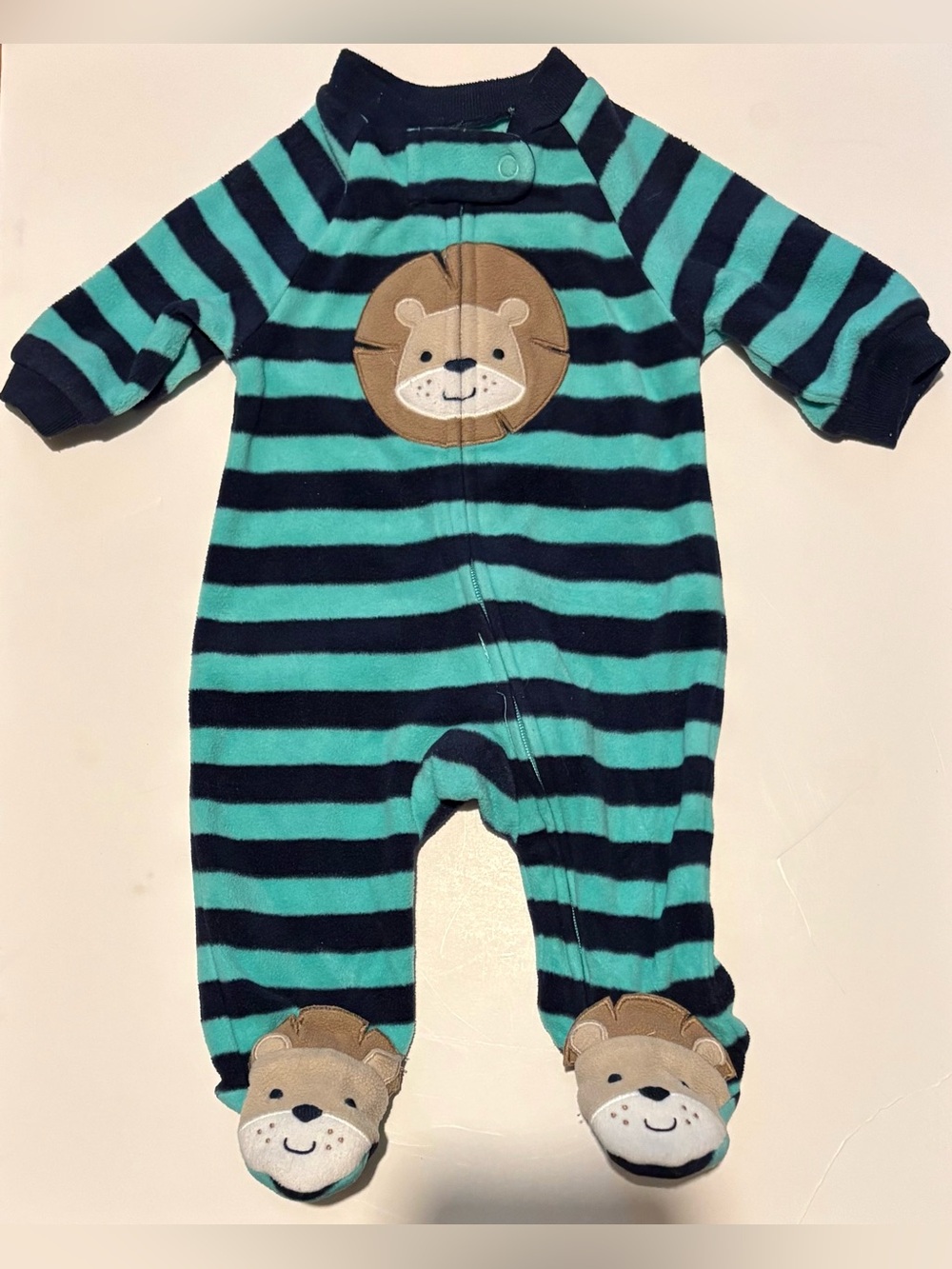 Newborn Footie striped lion blanket pajamas onesie sleepwear baby